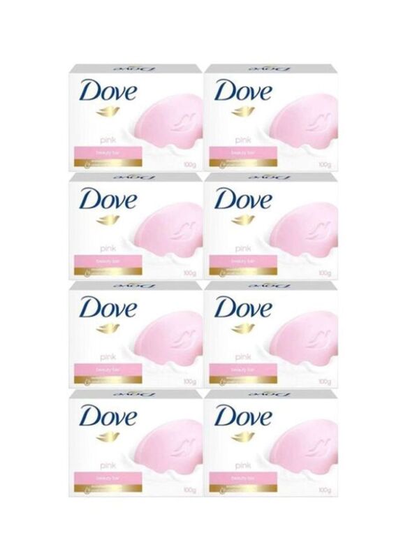 Dove Beauty Cream Pink Rosa Bar Soap Set, 8 x 800g