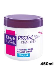 Dark & Lovely Precise Diamond Regular Straight and Shine Relaxer Cream for Coloured Hair, 450ml