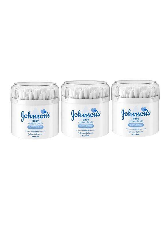 

Johnson's 3 x 200 Pieces Cotton Buds Sticks for Babies