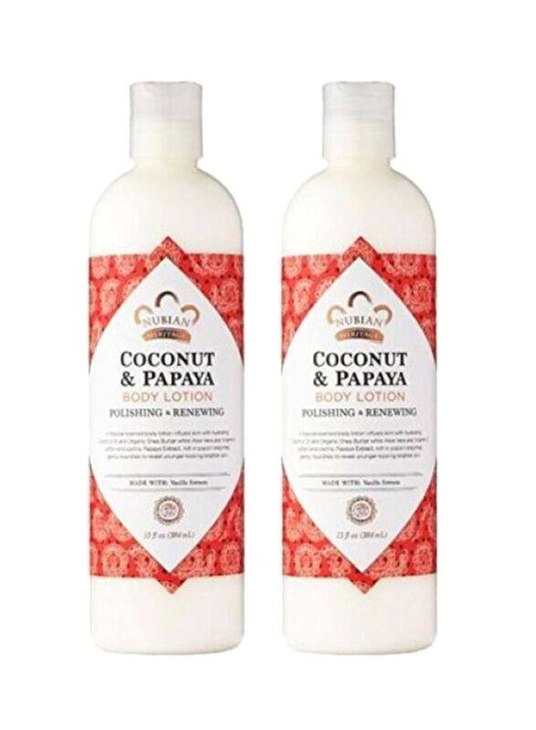 

Nubian Heritage Coconut and Papaya Body Lotion Set, 13oz, 2 Pieces