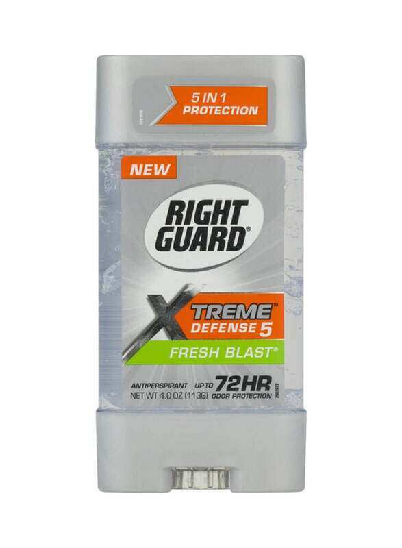 

Right Guard Xtreme Defense 5 Antiperspirant Fresh Blast Silver, 113gm