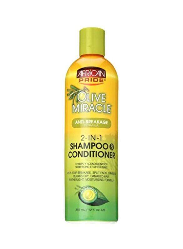 

African Pride 2-In-1 Olive Miracle Shampoo & Conditioner for All Hair Type, 355ml