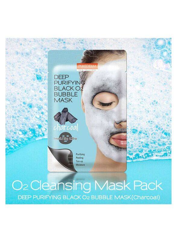 

Purederm Deep Purifying Black O2 Bubble Mask Charcoal, 20gm