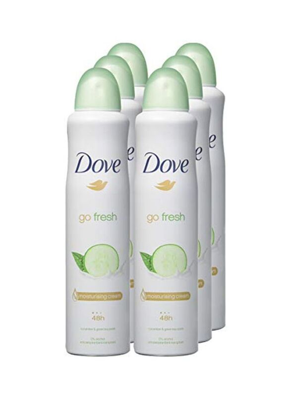 Dove Deodorant Antiperspirant Spray, 6 x 150ml