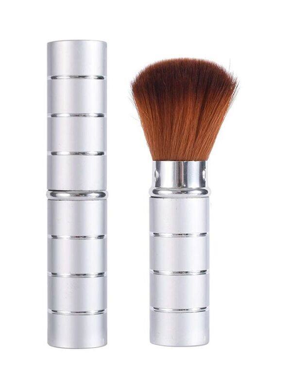 

L'chear Retractable Face Powder Brush, Silver/Brown