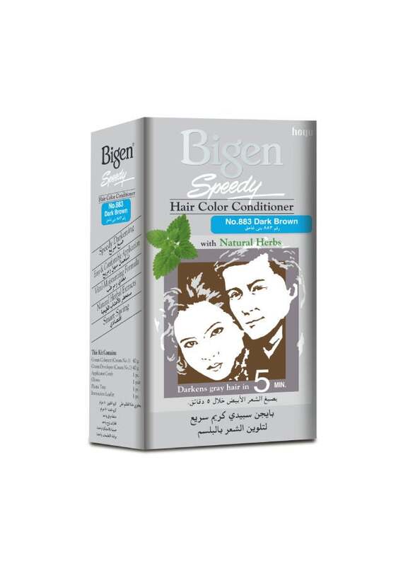 Bigen Speedy Hair Colour Conditioner with Natural Herbs, 2 Pieces, 883 Dark Brown