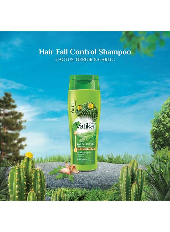 Vatika Hair Fall Control Shampoo with Cactus & Gergir For Weak Hair, 400ml