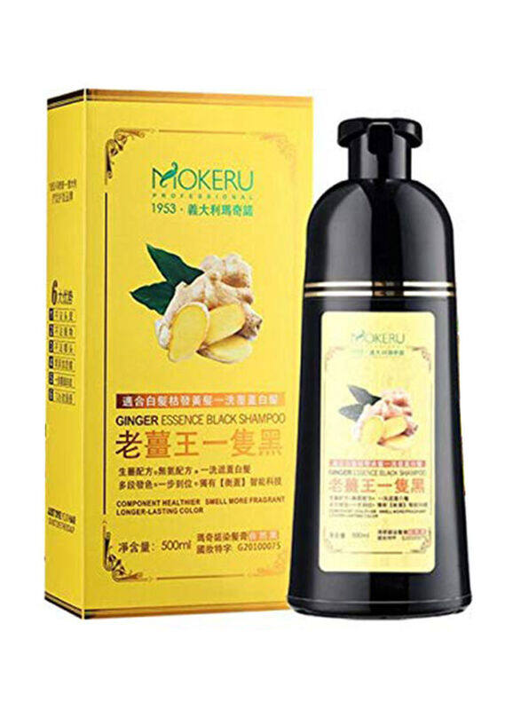 

Mokeru Ginger King Herbal Hair Dyeing Shampoo, 500ml, Black