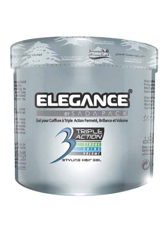 

Elegance Triple Action Professional Styling Hair Gel for All Hair Types, 500ml