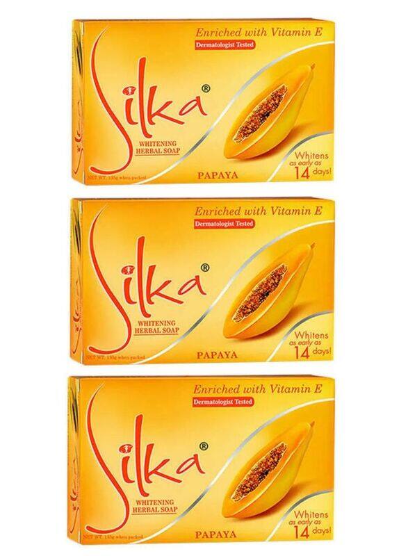 

Silka Vitamin E and Papaya Whitening Herbal Soap, 6 Pieces