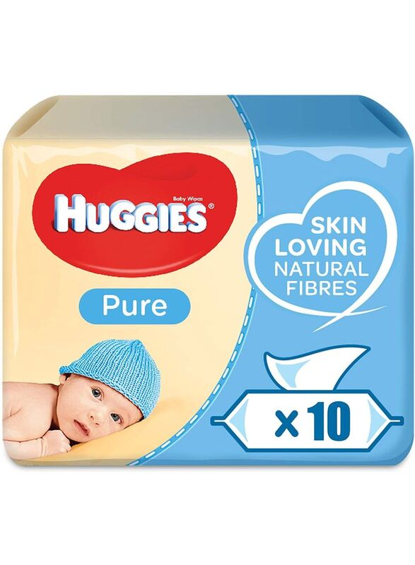 Huggies 10-Pieces Pure Water Baby Wipes for Baby Kids