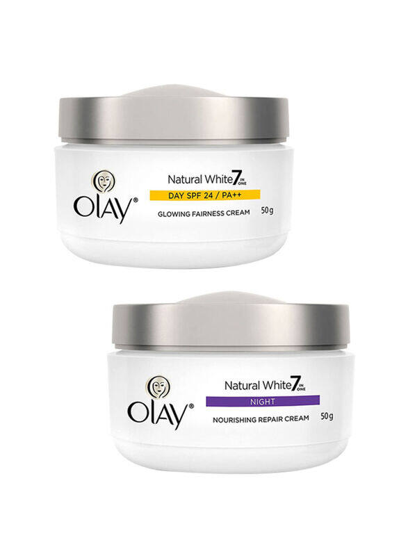 

Olay Natural White 7InOne Day and Night Cream SPF24 Set, 2 x 50g