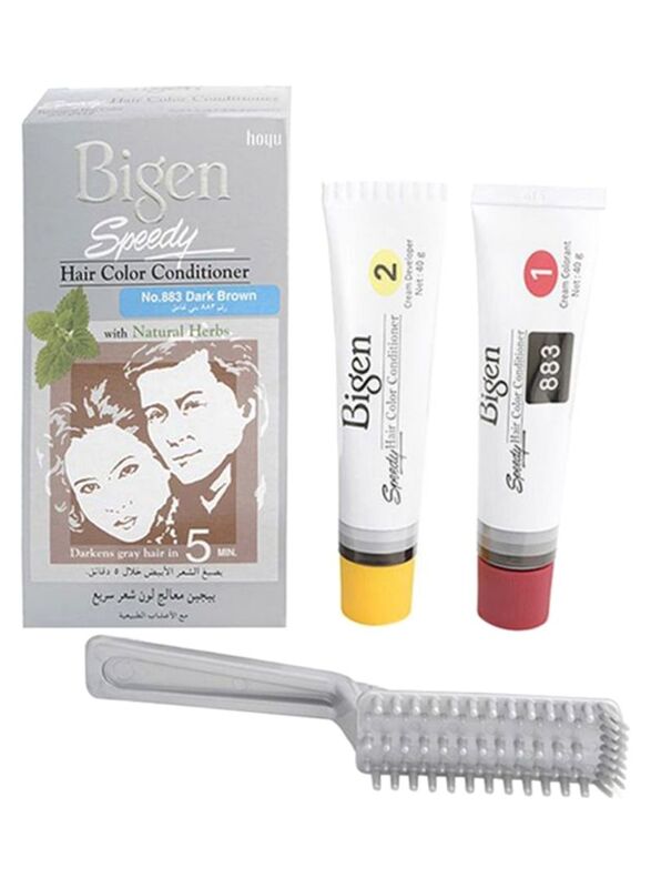 Bigen Speedy Natural Herbs Hair Colour, 40g, 883 Dark Brown