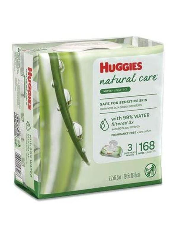 Huggies 168 Pieces Natural Care Wipes for Babies