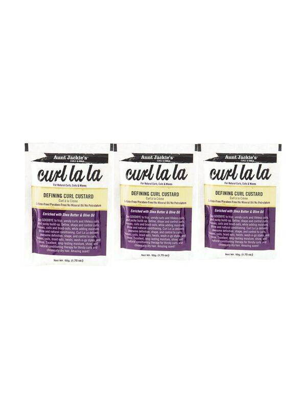

Aunt Jackie's Curl La La Defining Curl Custard Cream for Curly Hair, 50gm, 3 Piece
