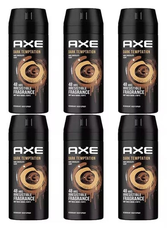 Axe Dark Temptation Deodorant Body Spray, 6 x 150ml