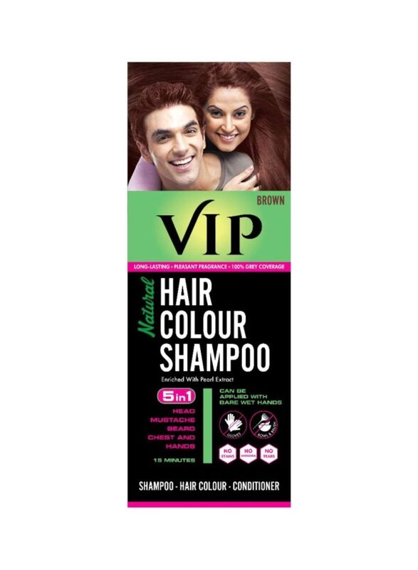 VIP Hair Colour Shampoo, 180ml, Brown