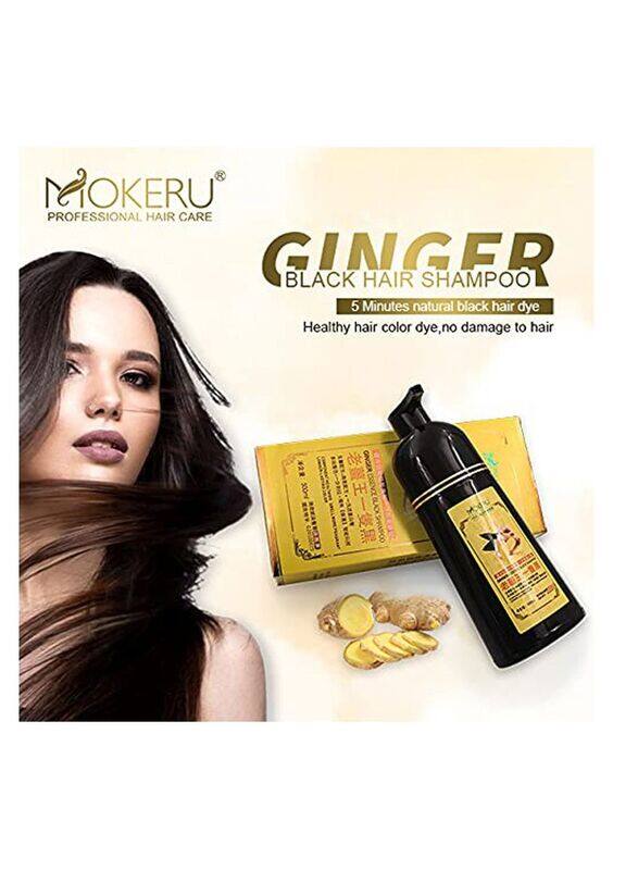

Mokeru Natural Ginger Hair Dye Shampoo, 500ml, Black