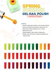 Global Fashion Professional Summer/Spring 36 Colors Collection Gel Nail Polish, Long Lasting Non-Toxic, 8ml, 11, Orange