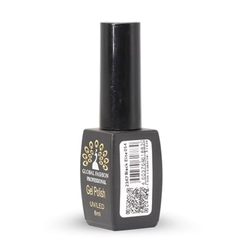 Global Fashion Professional Black Elite Gel Nail Polish, 381 Colors of Long-Lasting Elegance, 8ml, 315, Yellow