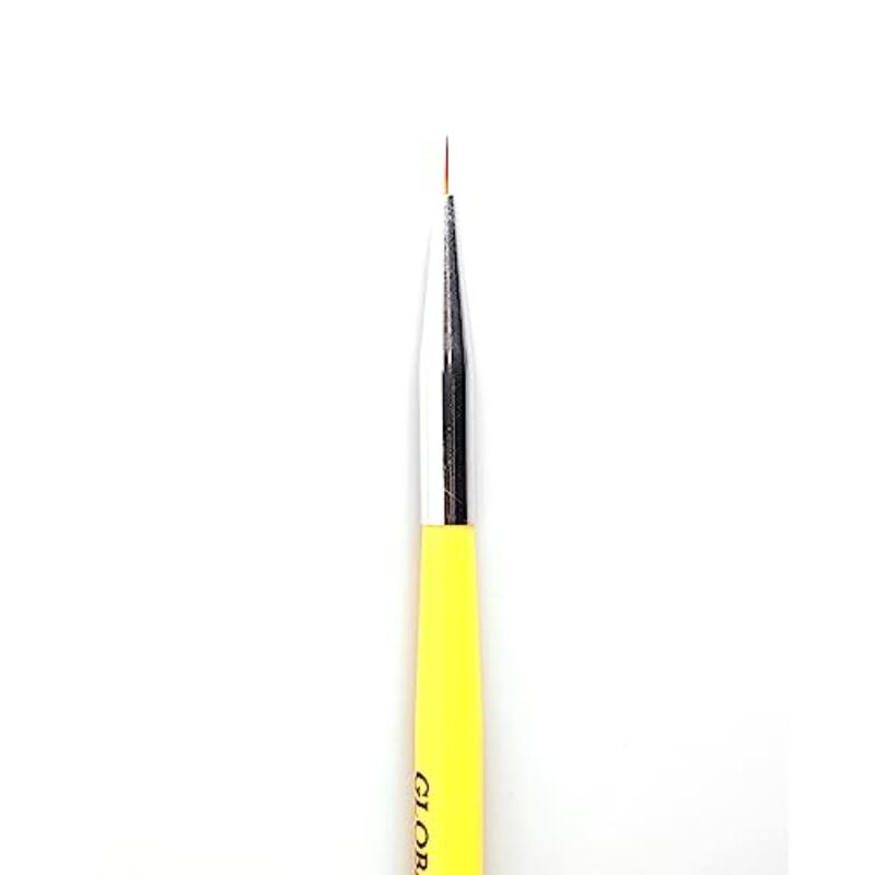 Global Fashion Professional Fine Liner Nail Art Brush, 7mm, Yellow
