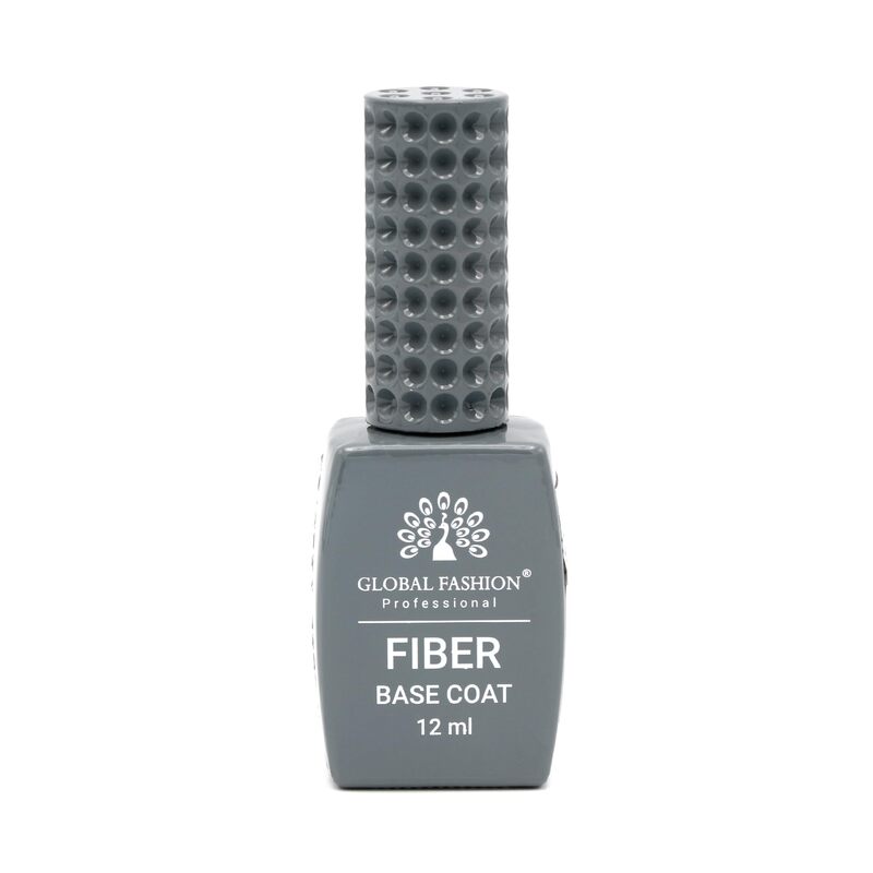 Global Fashion Professional Long-Lasting Fiber Base Coat Nail Polish, 12ml, Grey, Clear