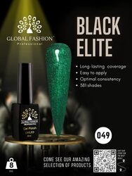 Global Fashion Professional Black Elite Gel Nail Polish, 8ml, 049, Green