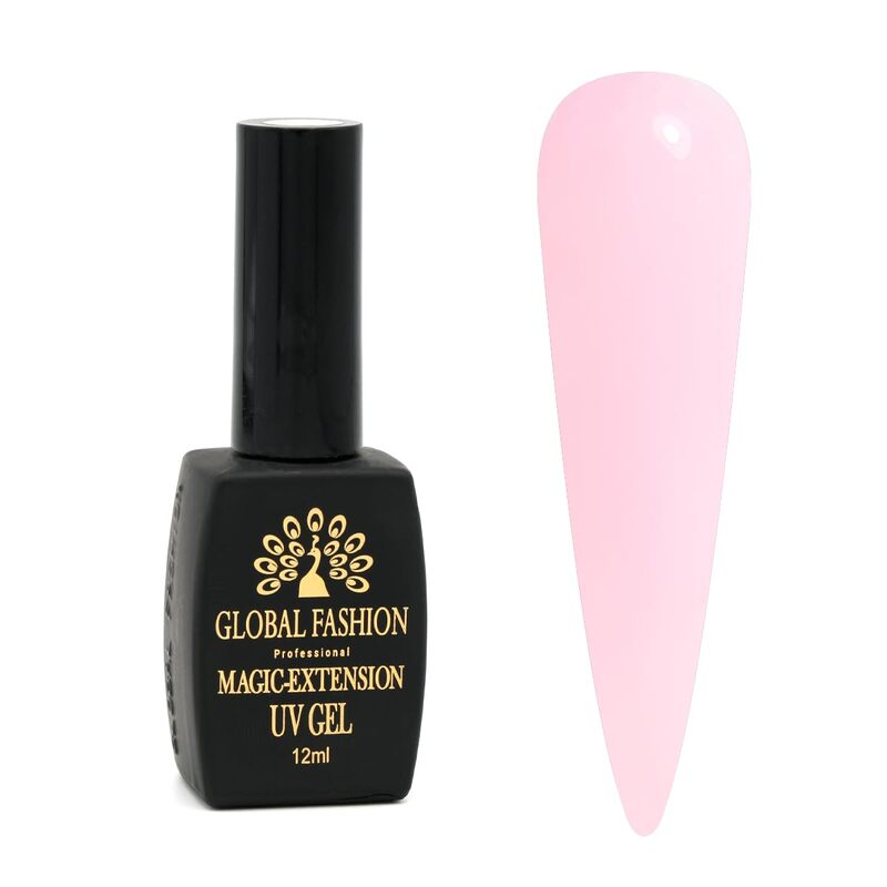 Global Fashion Professional Achieve Stunning Nail Magic Extensions UV Gel, 12ml, 09, Pink