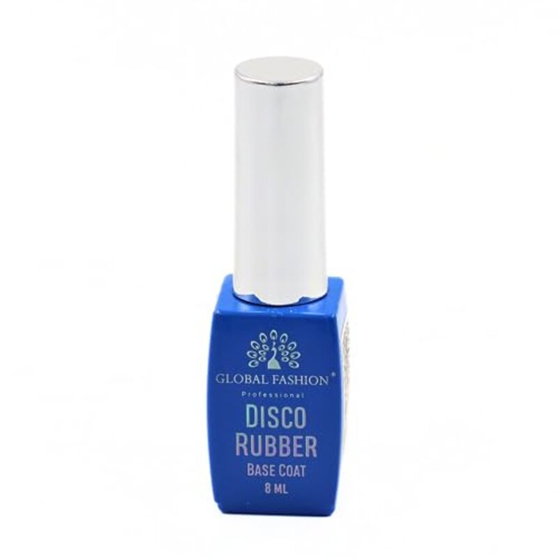 Global Fashion Professional Disco Reflective Rubber Base, 8ml, 11, Silver