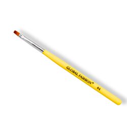 Global Fashion Professional Flat Nail Art Brush , #4, Yellow