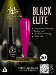 Global Fashion Professional Black Elite Gel Nail Polish, 381 Colors of Long-Lasting Elegance, 8ml, 265, Purple