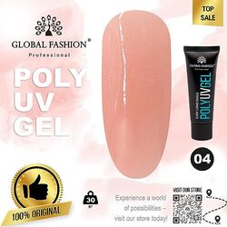 Global Fashion Professional Durable and Easy Long-Lasting Nail Enhancements Poly UV Gel, 04, Pink