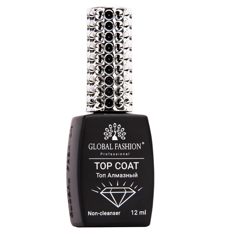 

Global Fashion Professional Non Cleanser and Non-Stick Universal Top Coat, 12ml, Diamond, Clear