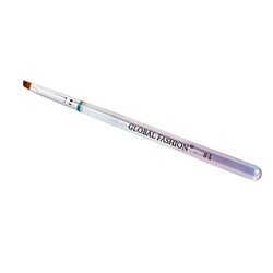 Global Fashion Professional Gel Nail Flat Synthetic Brush, #4, Clear
