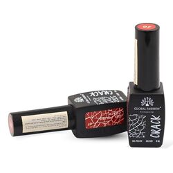 Global Fashion Professional Captivating Cracked Effects Gel Nail Polish, 8ml, No. 07, Red