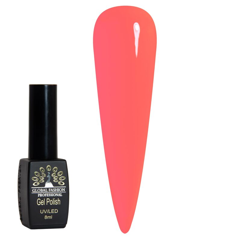 Global Fashion Professional Black Elite Gel Nail Polish, 8ml, 136, Pink