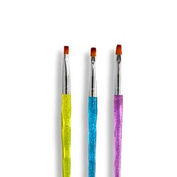 Global Fashion Professional Nail Art Brush Kit with Flat & Oval Brushes, Multicolour