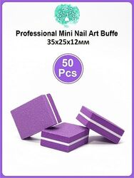 Global Fashion Professional Mini Nail Art Buffer, 50 Pieces, Purple