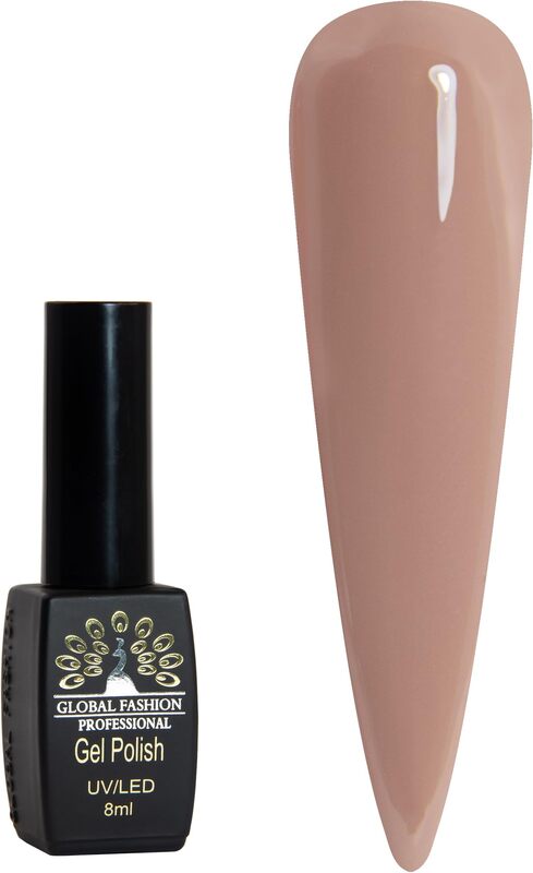 Global Fashion Professional Black Elite Gel Nail Polish, 8ml, 123, Brown