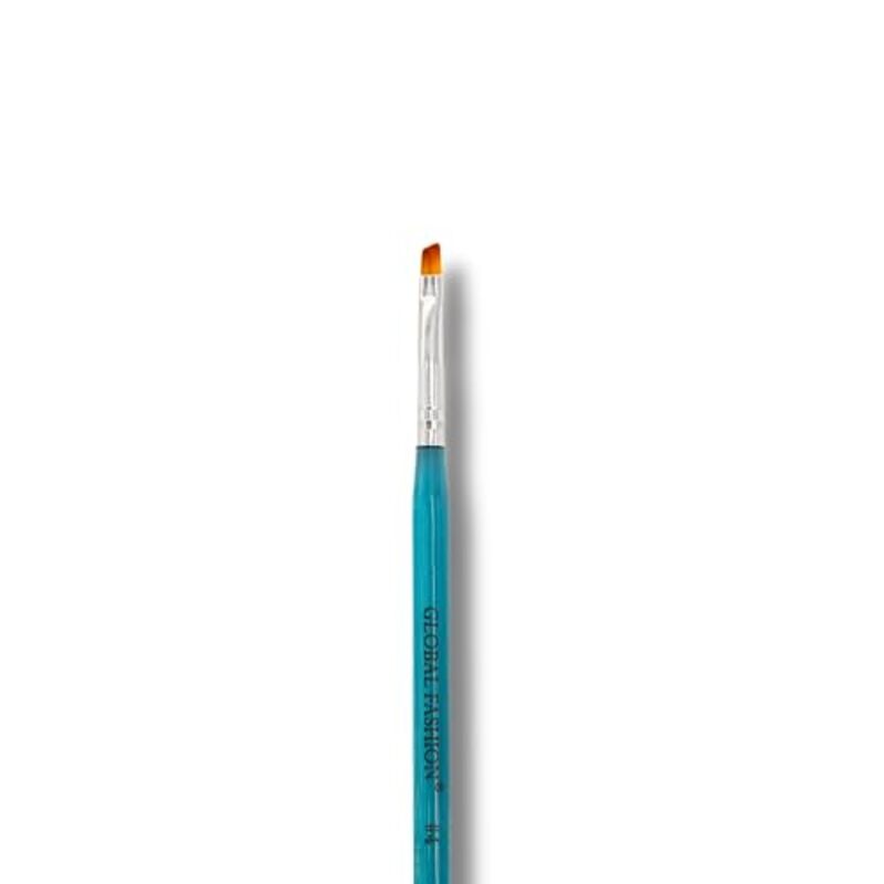 Global Fashion Professional Flat Synthetic Nail Brush for UV Gel Polish, #4, Blue