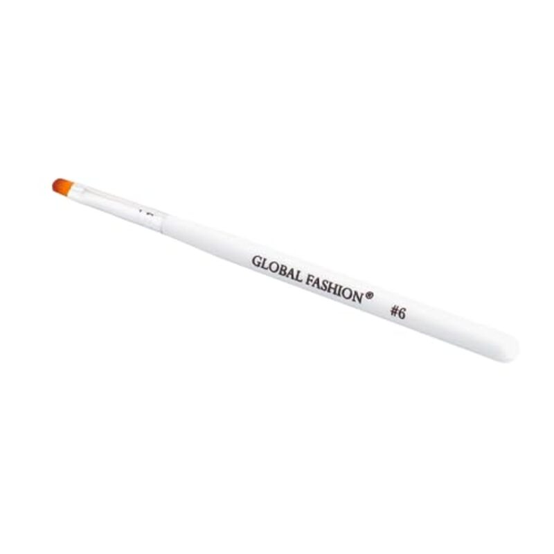 Global Fashion Professional Oval Nail Art Brush, #6, White