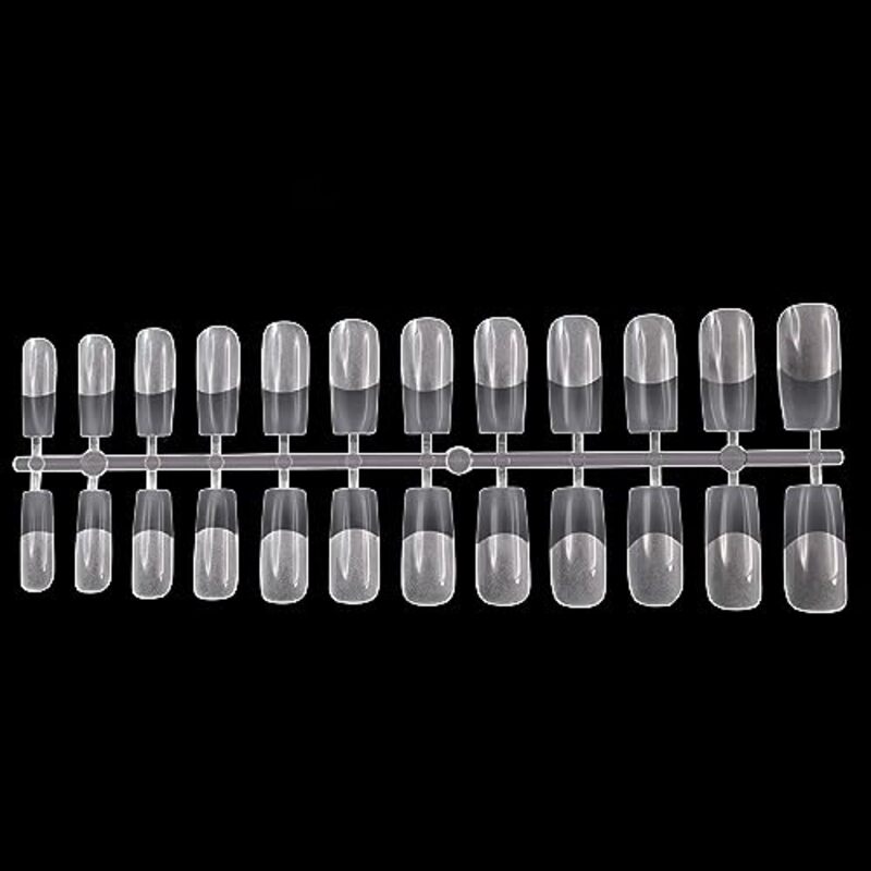 Global Fashion Professional Multi-Shape Gel Tips, 504 Pieces, Square, Clear