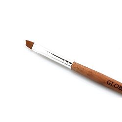 Global Fashion Professional Flat Synthetic Nail Brush for UV Gel Polish, #6, Brown