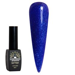 Global Fashion Professional Black Elite Gel Nail Polish, 8ml, 055, Blue