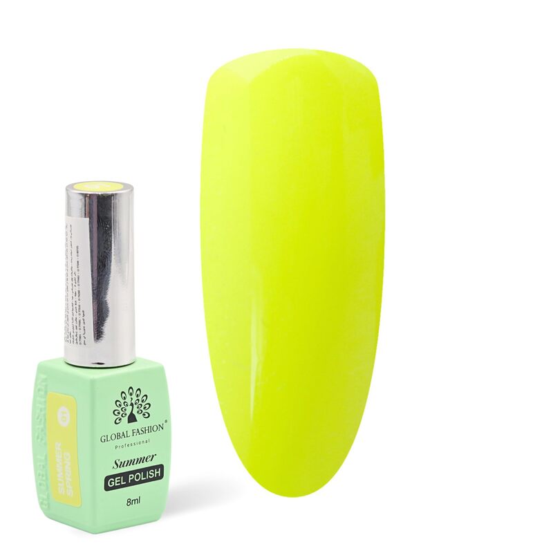 Global Fashion Professional Summer/Spring 36 Colors Collection Gel Nail Polish, Long Lasting Non-Toxic, 8ml, 01, Yellow