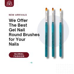 Global Fashion Professional Fine Bristle Nail Art Brush, #4, Blue