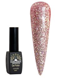 Global Fashion Professional Black Elite Gel Nail Polish, 8ml, 214, Pink