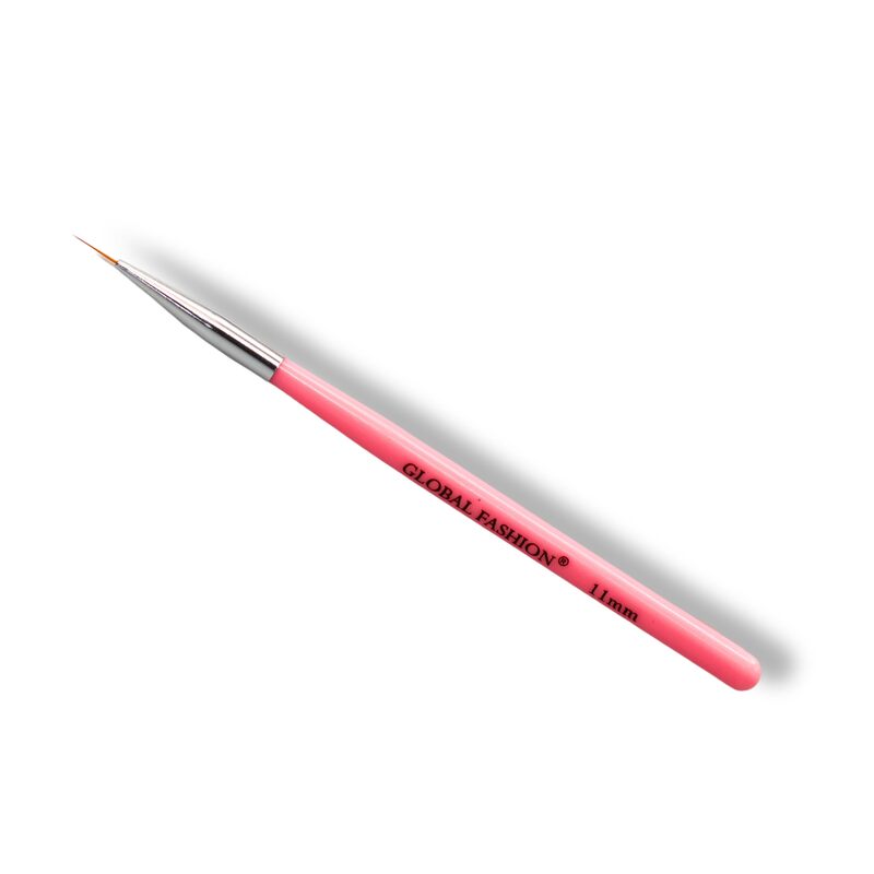 Global Fashion Professional Fine Liner Nail Art Brush, 11mm, Pink