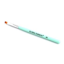 Global Fashion Professional Flat Nail Art Brush, #6, Light Blue