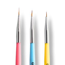 Global Fashion Professional Liner Nail Art Brush Kit, 3 Pieces, Multicolour